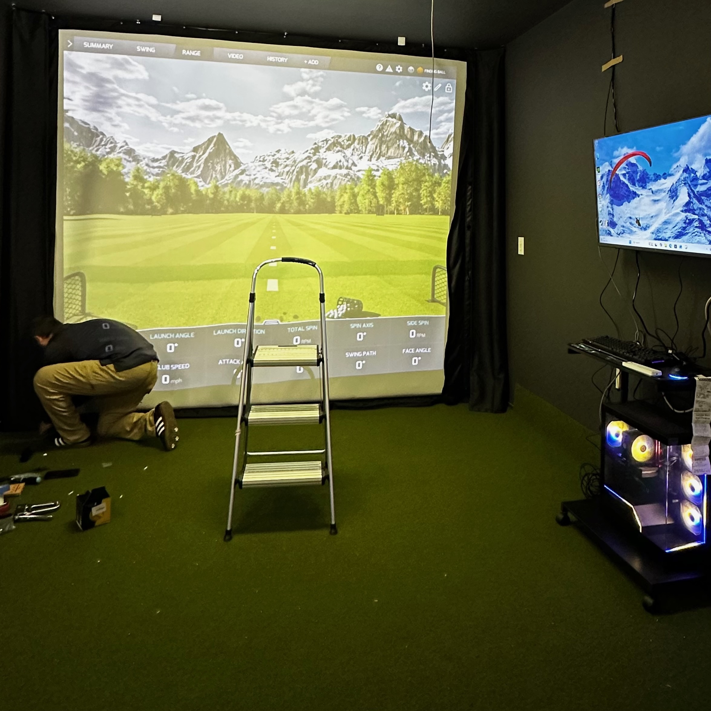 Golf simulator equipment installation