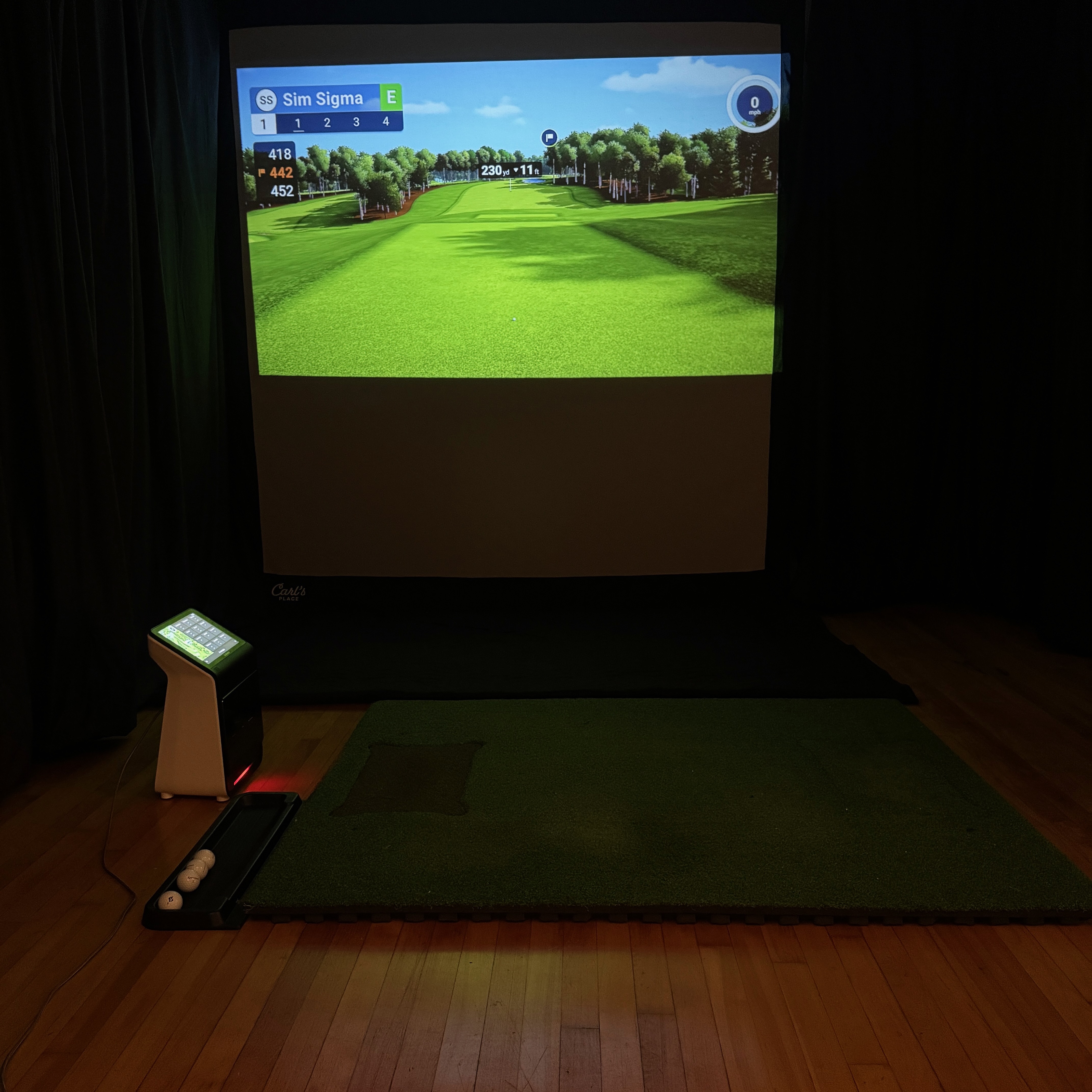 Golf simulator event rental setup